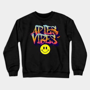 Aries Vibes Graffiti Zodiac Birthday Crewneck Sweatshirt